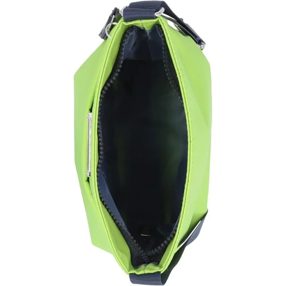 Women's Lime Nylon Crossbody Bag Purse with Adjustable Shoulder Strap